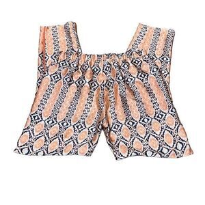 BCBGeneration Tribal Pant Navy Sea Multi Silky Pants Size XS